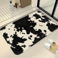 thumbnail image 7 of Cow Print Bathroom Mat Super Absorbent Quick Drying Rug Non-Slip TPR Backing Shaggy Door Mat - Machine Washable Entryway Floor Decor 15.7x23.6in - Black, 7 of 7