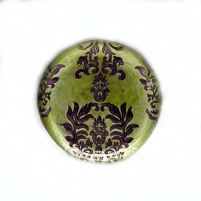 Grenade Rouge 5941-8 Damas Assiette Vert Violet 6 Po. - Ensemble de 4
