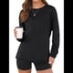thumbnail image 3 of Tops de Larga para Mujer, Holgados, Bonitos, Gruesos, para Otoño e Invierno, Ropa de Crucero A Negro S, 3 of 8
