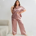thumbnail image 4 of Pijama de seda artificial de verano de talla grande, pijama informal de moda, traje sexy y cómodo para mujer, ropa de casa, 4 of 6