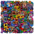 thumbnail image 1 of Pegatinas, 100 unidades por lote, de vinilo de neón mixto, impermeables, grafiti, 1 of 2