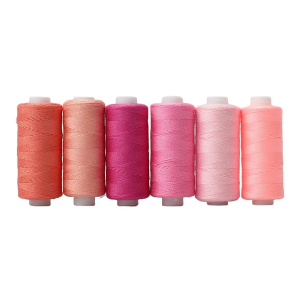 Billuyoard Juego de hilos laterales de bloqueo - Imprescindible para los entusiastas de la costura Hilo de hilo para herramienta de artesanía de De coser Serie rosa de 6 colores