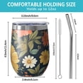 thumbnail image 5 of 12oz Stemless Wine Tumblers Pioneer Flower Vacuum Insulated Stainless Steel Travel Tumbler Cups Mug with Lid and Straw for Champaign,Cocktail,Beer with Cleaning Brush, 5 of 5