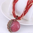 thumbnail image 4 of Renikh Bohemian Women Rhinestone Inlaid Peacock Round Faux Opal Pendant Necklace Gift--Dark purple-Product code 56153 Green, 4 of 4