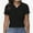 Black, variant on Women's Summer Short Sleeve Shirt V-Neck Collar Pullover Tops Lightweight Knit Polo Shirt