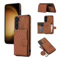 thumbnail image 1 of SaniMore for Samsung Galaxy S23 Case, Magnetic Wallet Case with Shoulder & Wrist Strap for Women/Girls, PU Leather Card Holder Flip Kickstand Cover for Samsung Galaxy S23 5G, Brown, 1 of 8