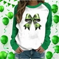 thumbnail image 2 of St Patricks Day Sweatshirt Women Shamrock Long Sleeve Shirt Casual Crewneck Pullover Adies Bow Print Tops St Patrick's Day Shirt, 2 of 7