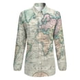 thumbnail image 4 of Earth Map Blouse Vintage Map of The World Kawaii Printed Blouses Women Street Fashion Shirt Summer Long-Sleeve Oversized Top, 4 of 7