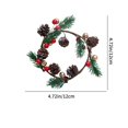 thumbnail image 2 of Decoraciones de Árbol de Navidad Corona de Navidad Decoración de Puerta Y Ventana de Cono Anillo de Corona de Fruta Roja de Pvc Colgante Decoración de Árbol de Navidad Giranda Decoraciones de Navidad, 2 of 7