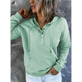 thumbnail image 3 of PULLIMORE Womens Casual Hoodies Long Sleeve Hooded Sweatshirts (L, Green), 3 of 8