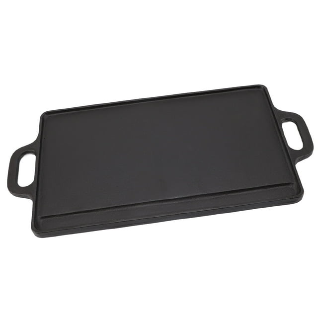 16.50 Inch Cast Iron Grill Plate, Double Sided Reversible Griddle Pan for Gas & Induction Stoves, Fast Even Heating, Long Lasting, Grill Griddle