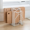 thumbnail image 3 of Cutting Board Rack Holder,Chopping Board Organizer Stand Kitchen Pot Pan Lids Rack Organizer Flat Steel Casewin Chopping Board Rack, Pot Pan Lid Holder,Cutting Board Organiser, Stand(White), 3 of 7