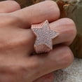 thumbnail image 5 of Star Punky Rappers Rings for Men Luxury Shiny Rings Iced out Big Hip Hop Cubic Zirconia Men Rings, 5 of 8