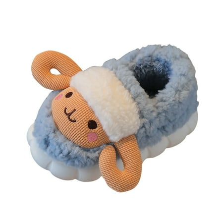 

Vedolay Toddler Slippers Cozy Soft Anti-Slipe Soft Plush Warm House Slippers Blue 28