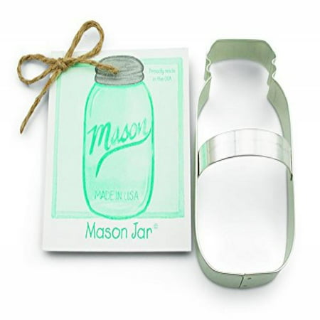 Mason Jar Cookie Cutter With Recipe Card & Decorating Tips â€“ Ann Clark 4.5 Inches â€“ US Tin Plated