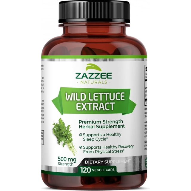 Zazzee Naturals Wild Lettuce Extract | 500 Mg | 120 Servings | 120 Veggie Capsules