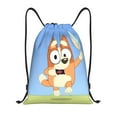 thumbnail image 1 of Pofeuu Bluey Sac à Cordon 210D Résistant à l'Eau Design Pliable Compact Essentiels de Voyage Gym Yoga Léger Sac à Main-Petit, 1 of 6