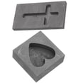 thumbnail image 4 of 2Pcs Heart Shaped Graphite Mold for Casting Gold Jewelry Making Hobbyists, 4 of 8