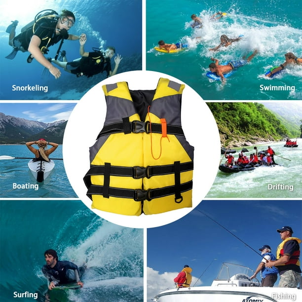 Jinveno Neoprene Life Jacket Adult Fishing Surfing Drifting Safety Life  Vest (S) 