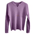 thumbnail image 4 of Sweater for Women, V Neck Sweaters for Women, Solid Color Pullover, Winter Loose Long Sleeve Knitwear, 4 of 4