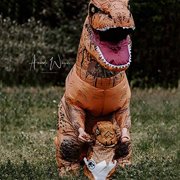 Dinosaur inflatable costume, Tyrannosaurus rex Halloween costume, suitable for adult funny inflatable party decoration costume (4.9-6.2 feet)