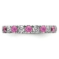thumbnail image 3 of Auriga Fine Jewelry 14K White Gold Lab Grown Diamond VS/SI GH & Cr Pink Sapphire Eternity Band for Women Size 6, 3 of 6