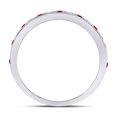 thumbnail image 3 of 10kt White Gold Womens Round Ruby Diamond Single Row Stackable Band Ring 1/3 Cttw, 3 of 4