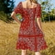 thumbnail image 5 of Vestido de manga corta con bandana roja, ropa de mujer, vestidos de playa, vestido, 5 of 7