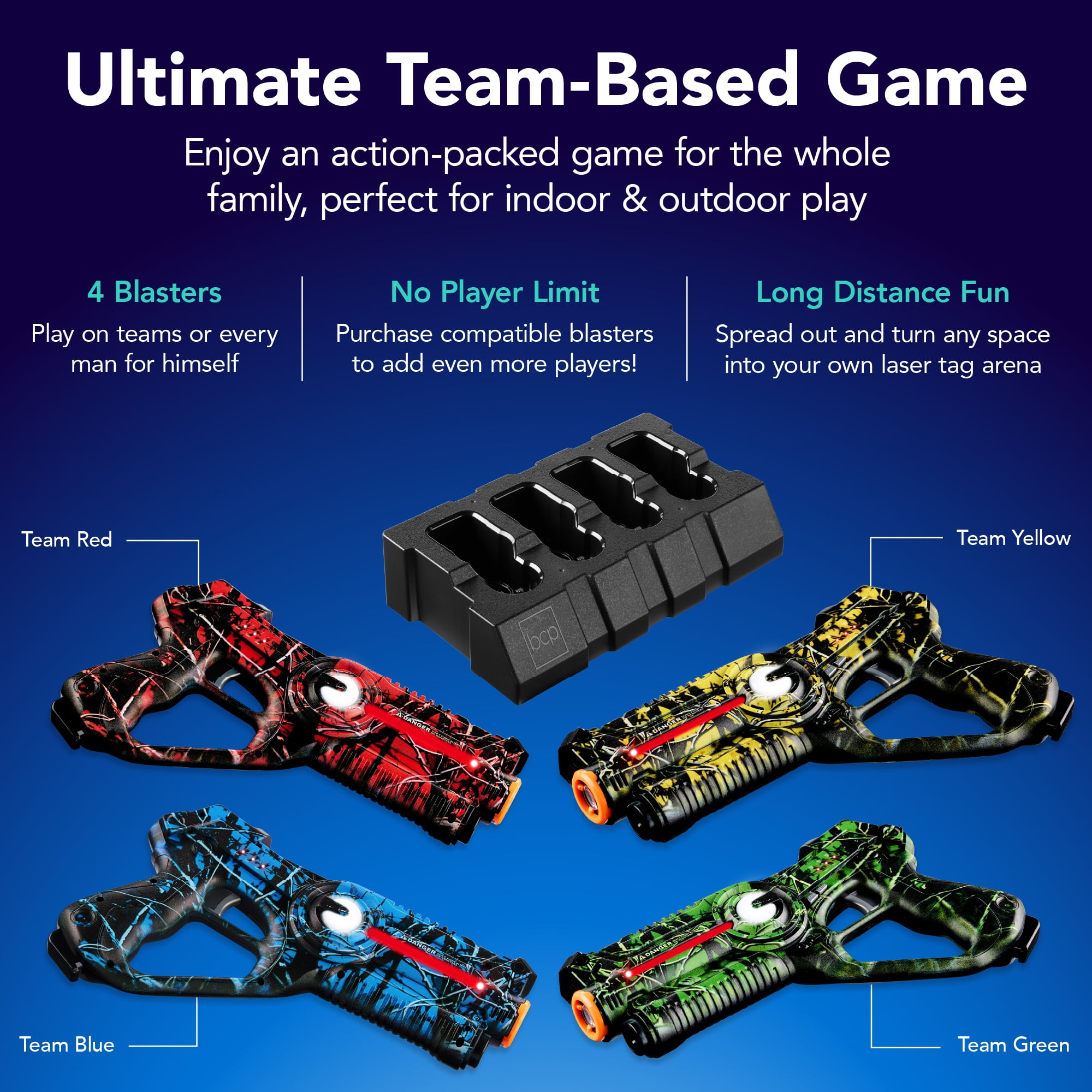 Best Choice Products Rechargeable Laser Tag Set, 4 Blasters
