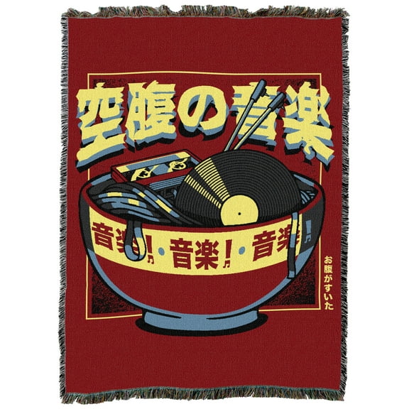 Pure Country Weavers K7 Noodle Vintage Musical Large Tapestry Throw Woven from Cotton - Made in The USA (72x54)