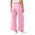 thumbnail image 4 of CFLVAEK Sweatpants Women Barrel Wide Leg Baggy Lounge Pants with Pockets Casual Elastic Waist Workout Sweat Pant Pink S, 4 of 9
