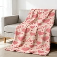 thumbnail image 3 of Hearth & Gear Soft And Warm Flannel Throw Blanket For Cozy Comfort Ideal For Valentine's Day And Winter Holidays Blanket $10 Throw Blanket with Pom Poms Full Size Light Weight Blanket Extra Thick, 3 of 4