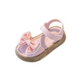 thumbnail image 5 of hengsof Girls Bow Sandals Soft Sole Non Slip Outdoor Comfort Casual Summer Beach Shoes Cute Toddler Princess Flat Footwear, 5 of 8