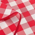 thumbnail image 4 of Infinity Collection Spill Proof Fabric Buffalo Check Plaid Tablecloth Matching Border Stain Resistant Wrinkle Resistant for Dining Room Kitchen Restaurant Indoor Picnic (Red and White,70" Round), 4 of 6