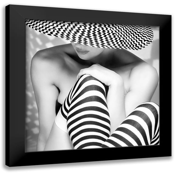 Ashton-Jones, Howard 12x12 Black Modern Framed Museum Art Print Titled - Zagging that Zig