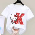 thumbnail image 3 of Camiseta de manga corta de algodón para niños con letras de la A a la Z de Hello Kitty Anime, camiseta suave de Sanrio Summer Girly Heart, regalo de cumpleaños kawaii, 3 of 5