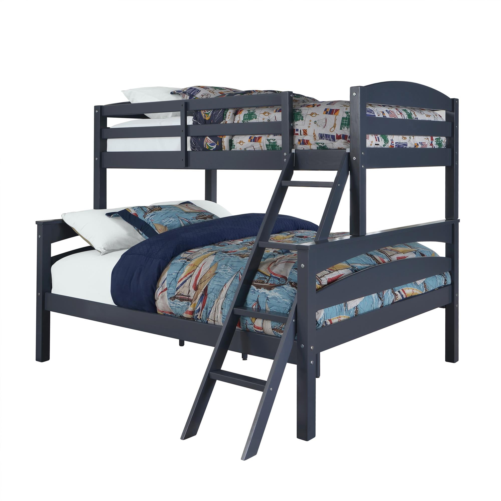 Better Homes & Gardens Leighton Wood TwinOverFull Bunk Bed, Blue