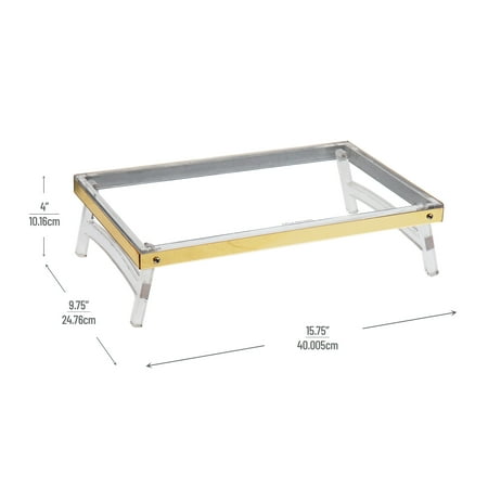Mind Reader - Cosmopolitan Collection Foldable Monitors Stand - Gold