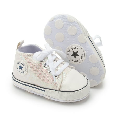 

HsdsBebe Baby Girls Boys Shoes Infant Canvas Shoes Casual Sneakers for First Walkers 3-18 Months