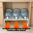 thumbnail image 6 of Expandable Cabinet Storage Shelf, Stackable Organizer Rack for Kitchen Bathroom Pantry, Space Saving Shelf for Counter Desk, 12.2x10.6x15-24.4 Inch, 6 of 9