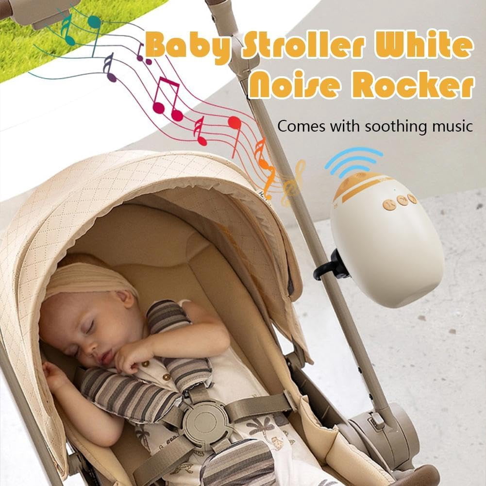 Portable Baby Vibrating Soother for Stroller, White Noise Machine with 11 Sounds, Rechargeable Sleep Aid for Newborns & Toddlers