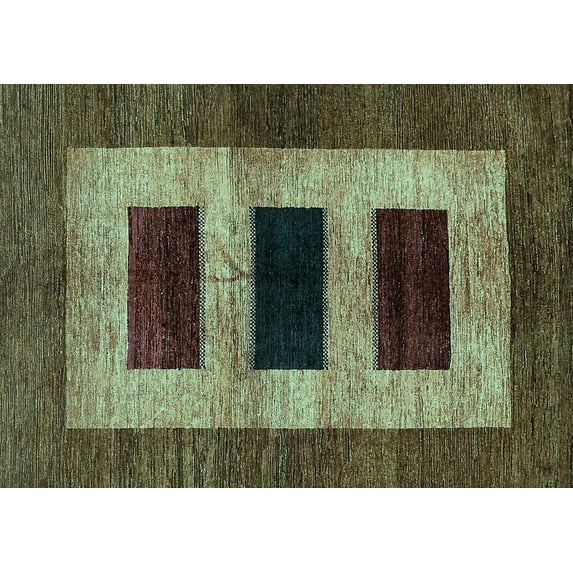 Ahgly Company Indoor Rectangle Abstract Light Blue Modern Area Rugs, 2' x 5'