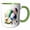 Green/White, variant on 3drose, Pretty Image of Watercolor Easter Eggs with One Half Egg, 15oz Mug