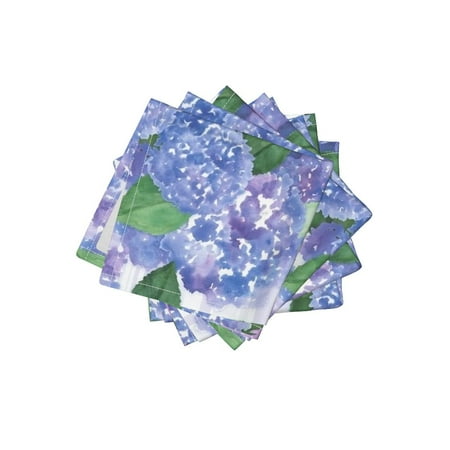 Napkins Hydrangea - Cocktail Napkins Blue Hydrangeas Blue Hydrangeas Purple Hydrangeas Set of 4