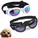 thumbnail image 1 of 2 Pack Dog Goggles, Adjustable Strap, Eye Protection for Travel, Skiing, Waterproof Dog Sunglasses (Black, White), 1 of 5