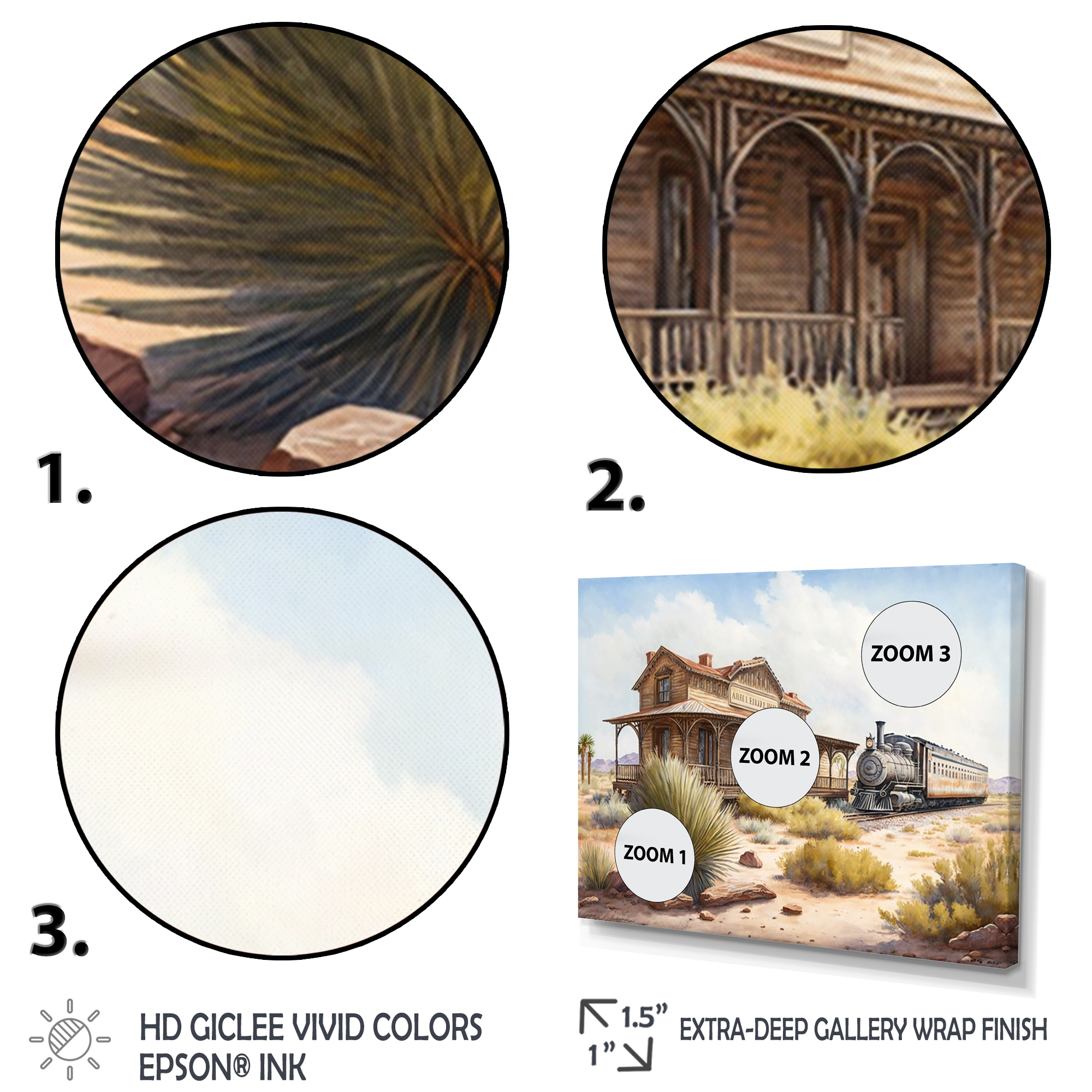 Designart Wild West Train Station II Canvas Wall Art