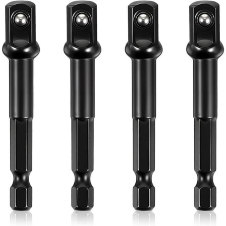 3/8 Impact Adapter, 4 Pack 3/8 Socket Adapter for Impact Driver Compatible with Power Tools Manual Wrenches Extension Socket Driver Bits