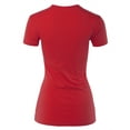 thumbnail image 3 of A2Y Women's Junior Fit Basic Solid Cotton Short Sleeve Crew Neck T Shirt Tee Tops Ruby L, 3 of 5
