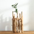 thumbnail image 2 of Jarrón de madera redondo nórdico para decoración Terrario de plantas hecho a mano Mesa Jarrón transparente Contenedores de vidrio, 2 of 5