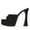Black, variant on Women Classic Block Platform High Heels Pumps Square Open Toe Slip On Dressy Wedding Slide Party Dressy Mules Shoes Size 15 Red